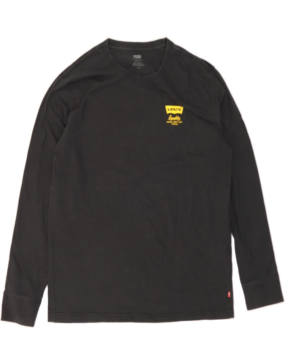 LEVI'S Mens Relaxed Fit Graphic Top Long Sleeve Small Black Cotton Vintage Levi's and Second-Hand Levi's from Messina Hembry 
