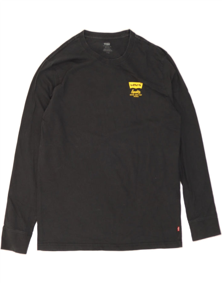 LEVI'S Mens Relaxed Fit Graphic Top Long Sleeve Small Black Cotton Vintage Levi's and Second-Hand Levi's from Messina Hembry 