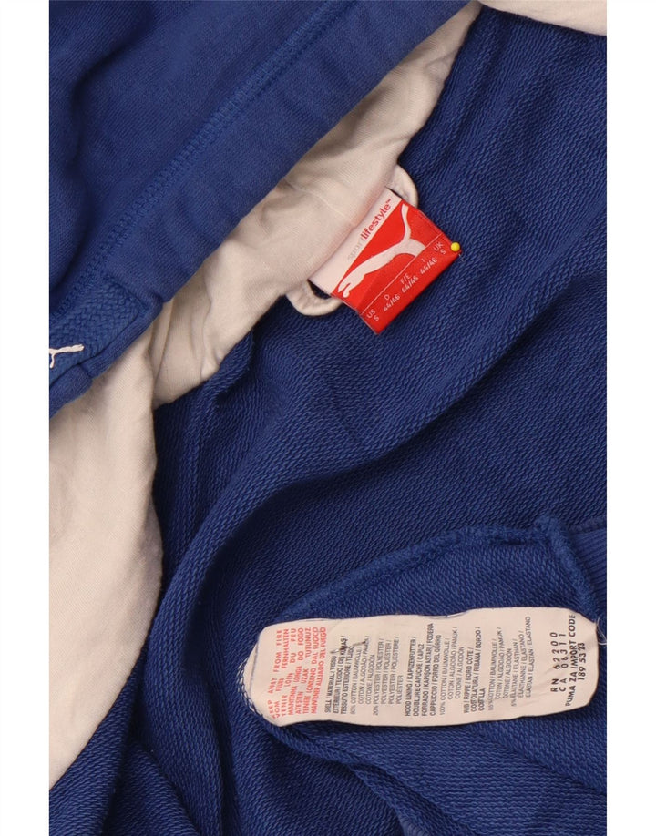 Puma Mens Graphic Zip Hoodie Sweater Small Blue Cotton