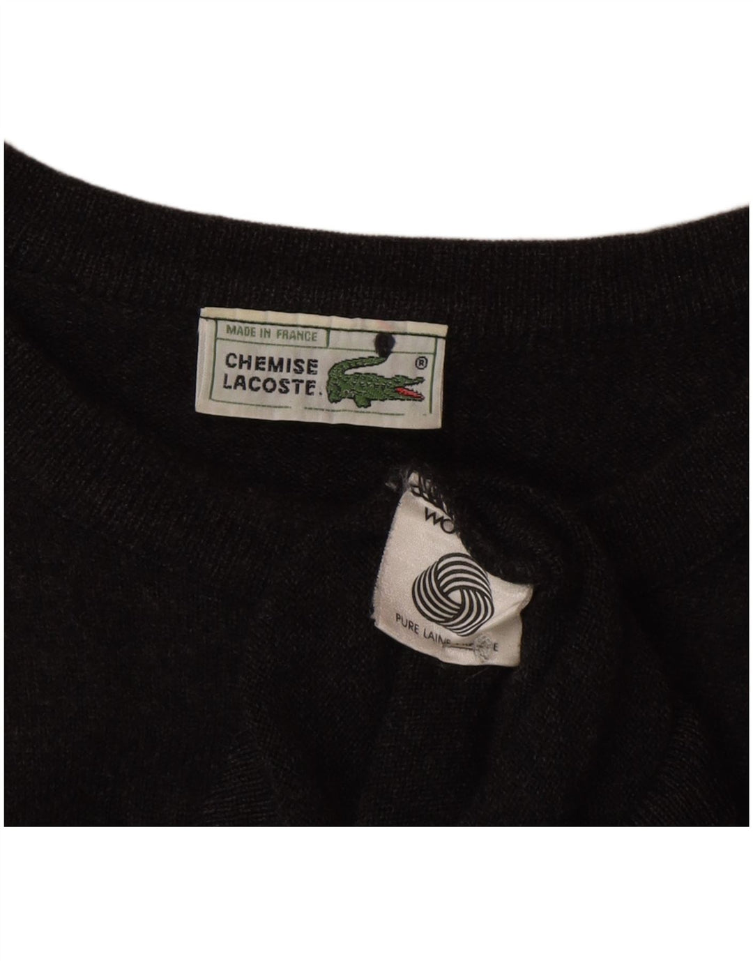 Lacoste Mens Crew Neck Jumper Sweater Size 8 3XL Grey Wool