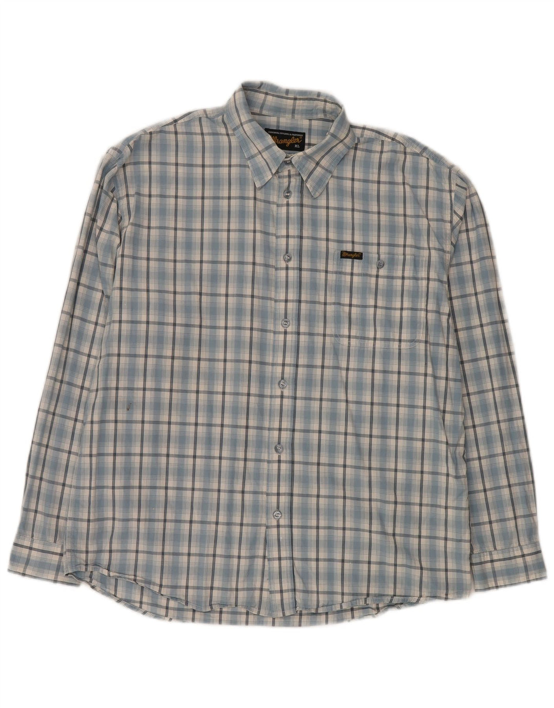 Wrangler Mens Shirt XL Blue Check