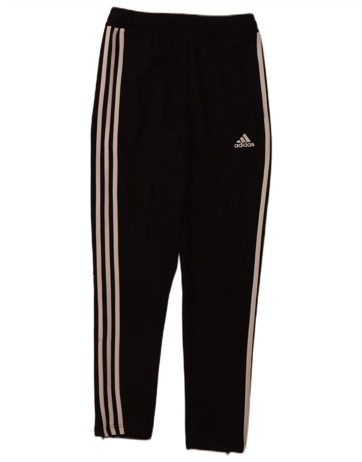 ADIDAS Boys Climalite Tracksuit Trousers 11-12 Years  Black Polyester