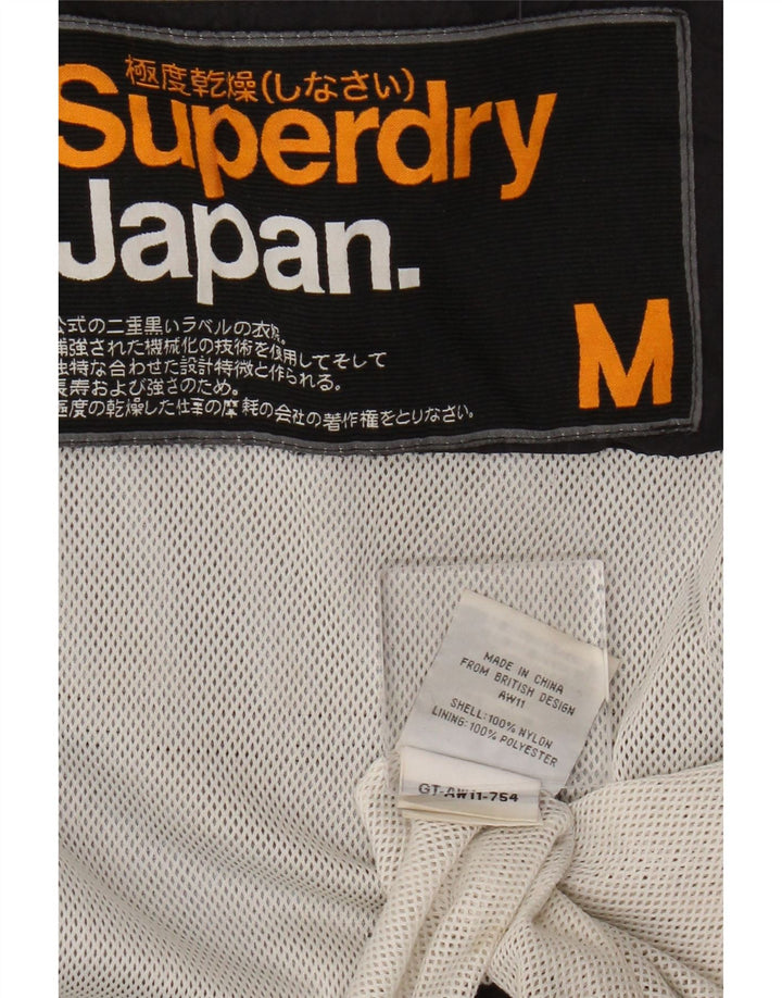 Superdry Womens Rain Jacket UK 14 Medium Black Nylon
