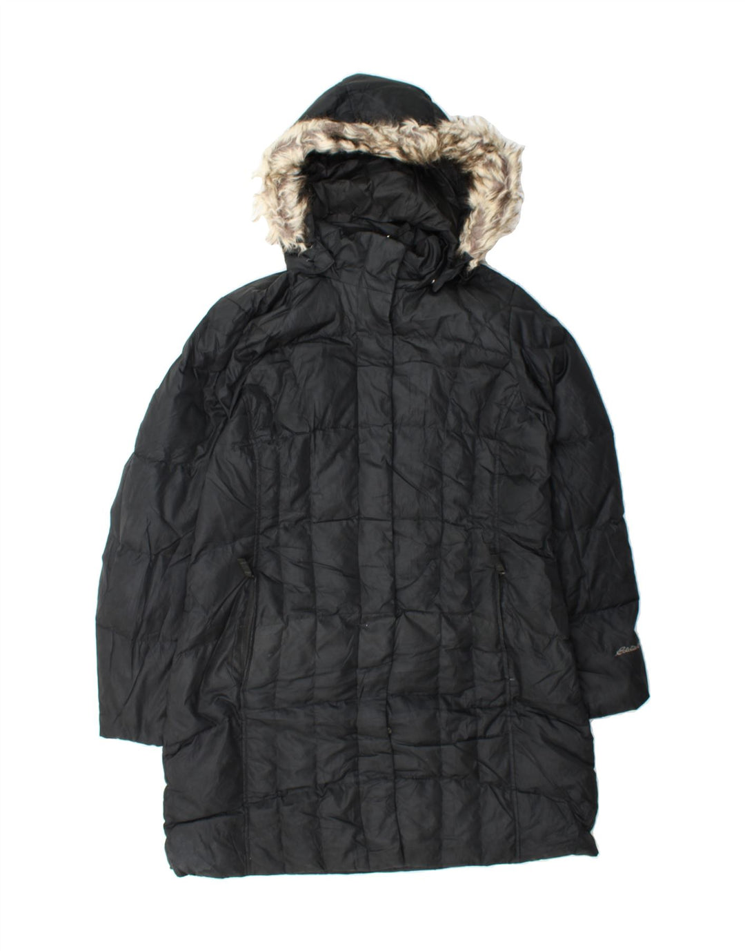 EDDIE BAUER Womens Hooded Padded Coat UK 16 Large Black Polyester Vintage Eddie Bauer and Second-Hand Eddie Bauer from Messina Hembry 