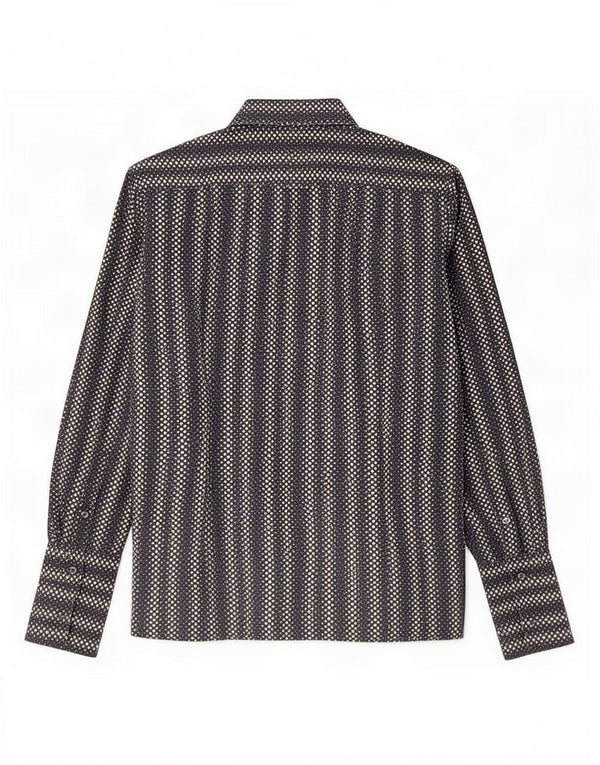 Paul Smith Mens Shirt Medium Navy Blue Spotted Cotton