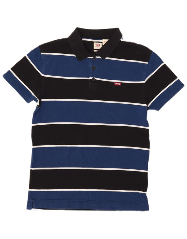 Levi's Mens Standard Fit Polo Shirt Small Blue Striped