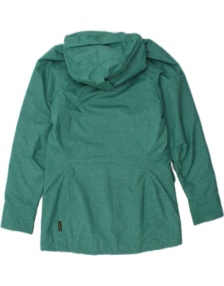 JACK WOLFSKIN Womens Hooded Padded Jacket UK 10 Small Green Polyester Vintage Jack Wolfskin and Second-Hand Jack Wolfskin from Messina Hembry 