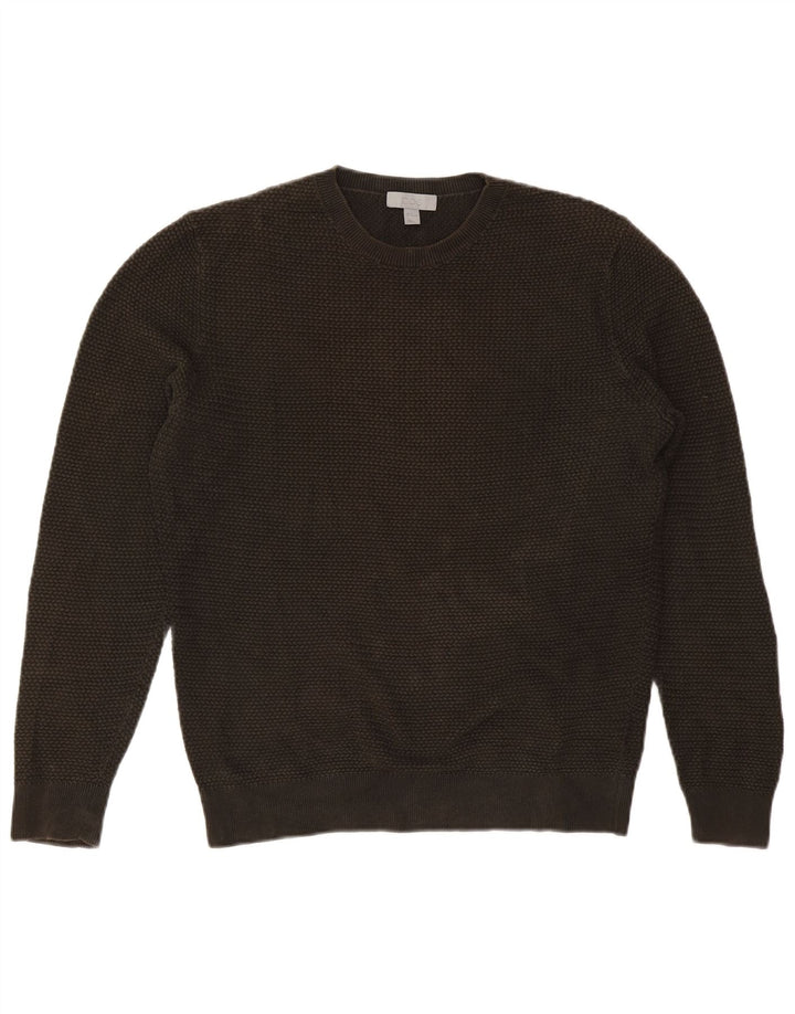 Cos Mens Crew Neck Jumper Sweater Medium Khaki Cotton