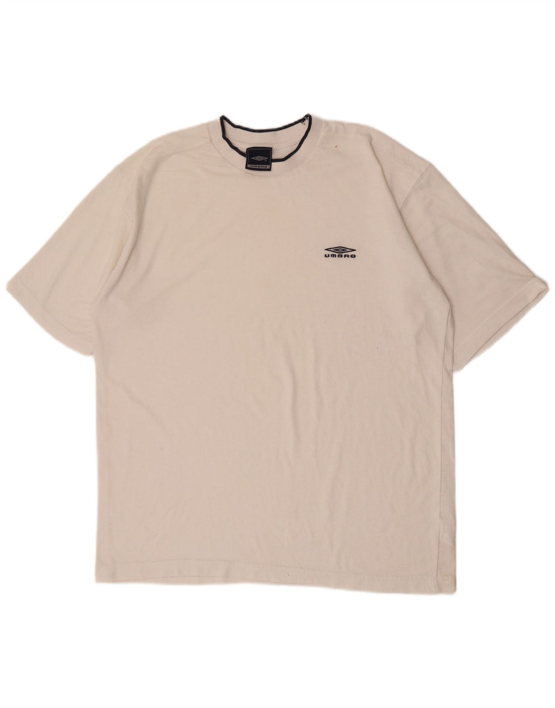 Umbro Mens Graphic T-Shirt Top Large Off White Polyester