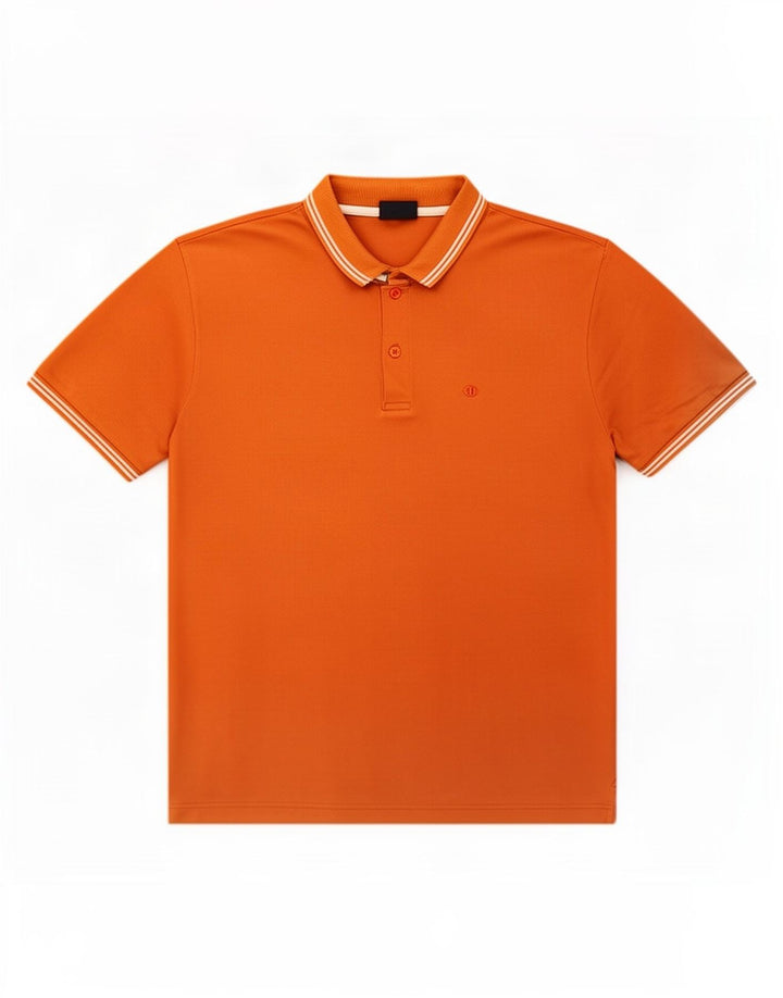 Champion Mens Polo Shirt Medium Orange Striped