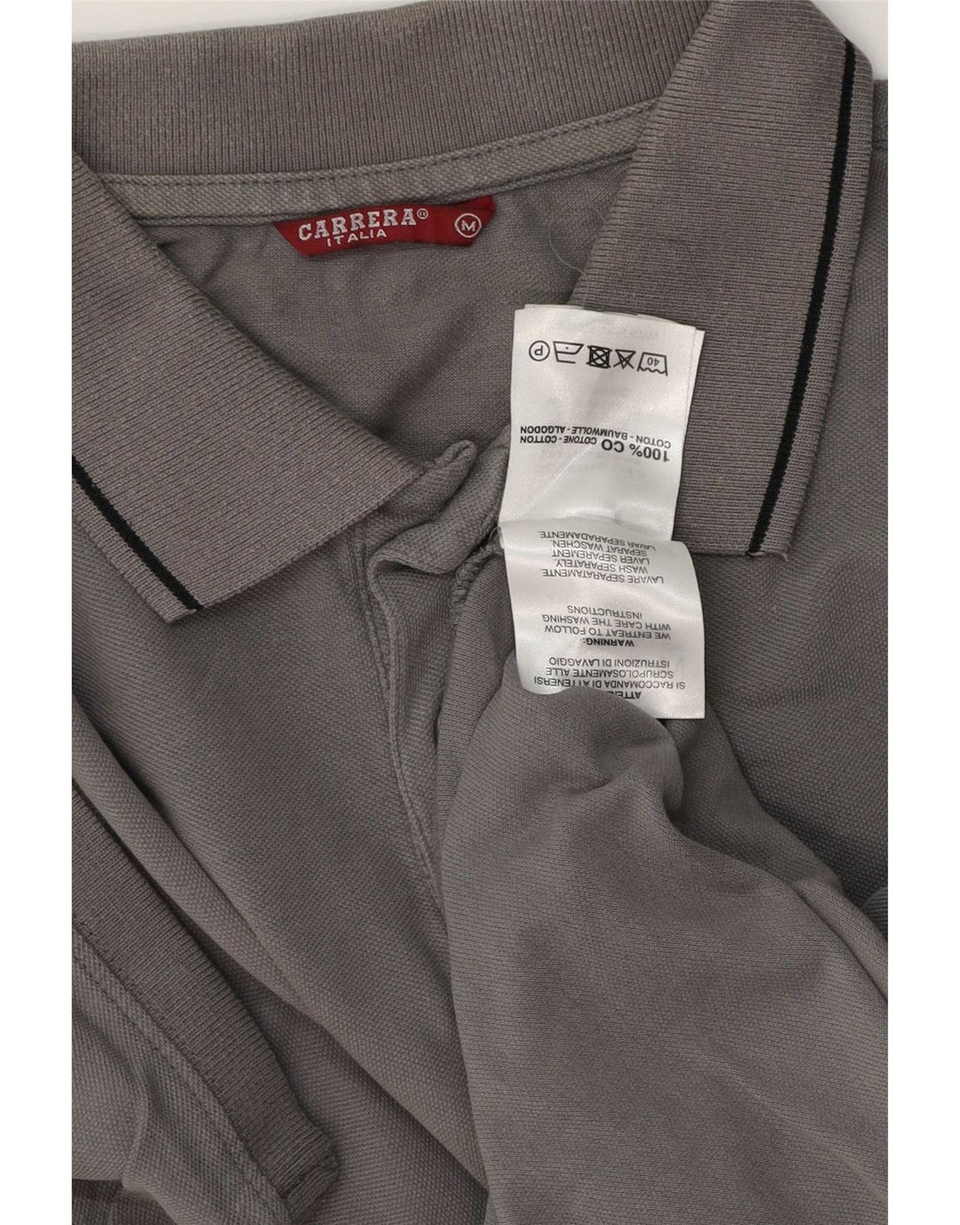 Carrera Mens Regular Fit Polo Shirt Medium Grey Cotton