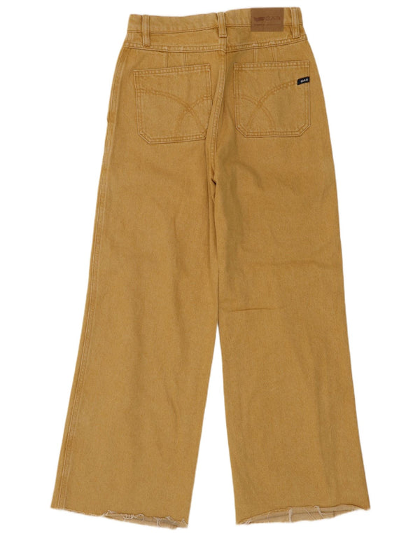 Gas Womens High Rise Wide Leg Jeans W27 L23 Yellow Cotton