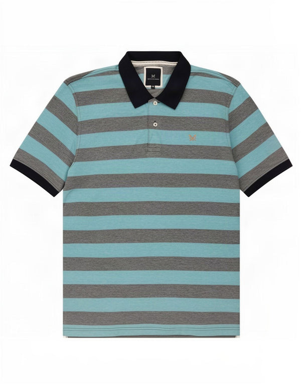 Crew Clothing Mens Polo Shirt 2XL Blue Striped Cotton