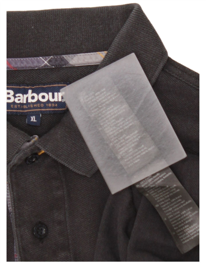 BARBOUR Mens Long Sleeve Polo Shirt XL Black Cotton