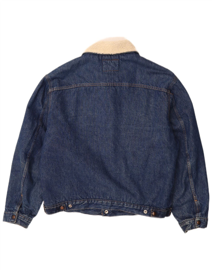 Roy Rogers Mens Denim Sherpa Jacket UK 40 Large Blue