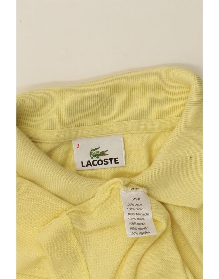 LACOSTE Mens Polo Shirt Size 3 Small Yellow Cotton