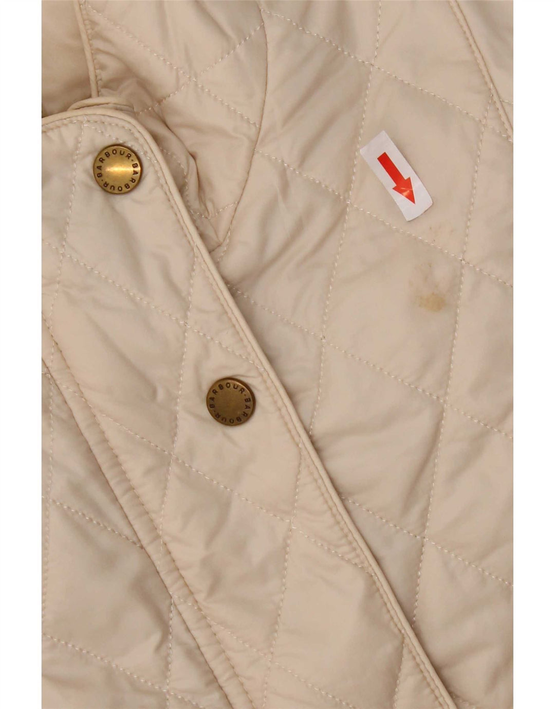 Barbour Womens Quilted Jacket UK 14 Large Beige Nylon