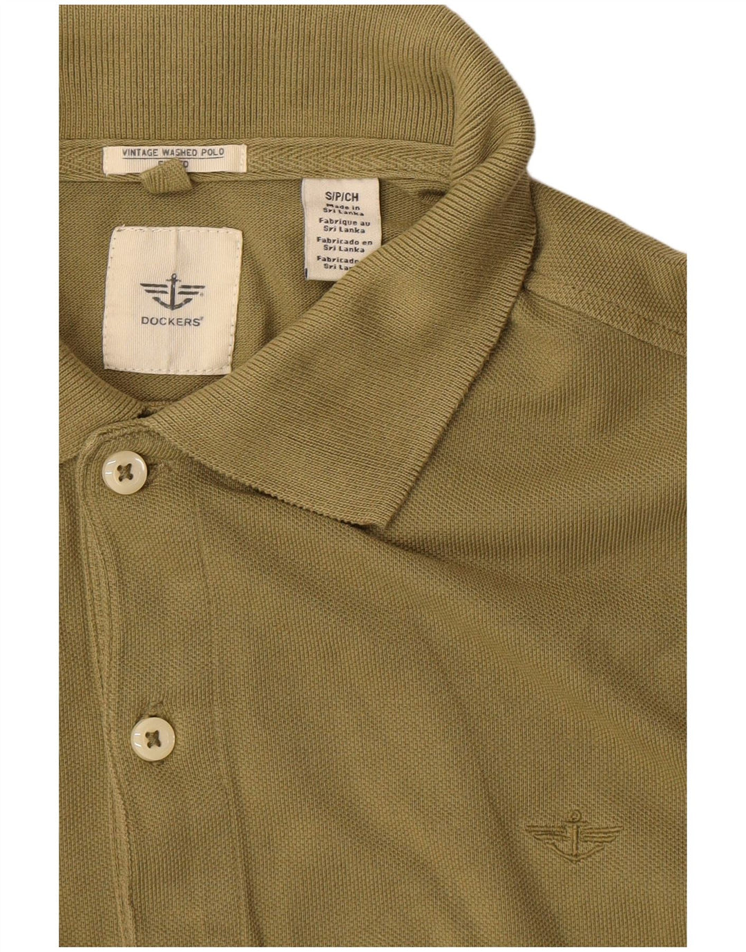 DOCKERS Mens Polo Shirt Small Khaki