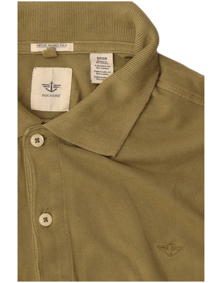 DOCKERS Mens Polo Shirt Small Khaki