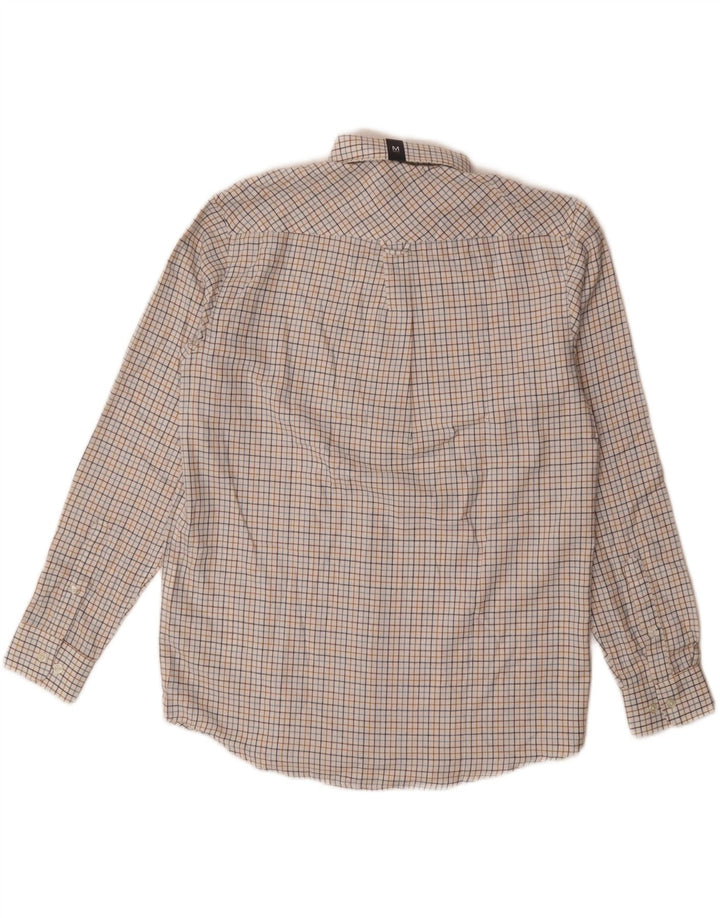 James Pringle Mens Flannel Shirt Medium Off White Check Polyester