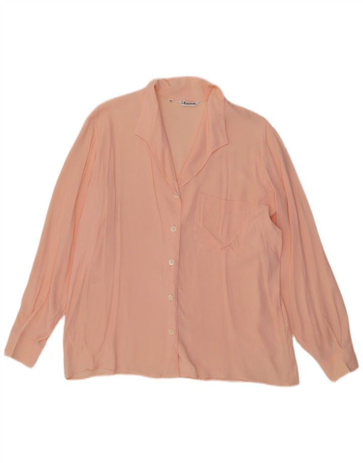 Antonelli Womens Shirt Blouse IT 48 XL Pink Acetate