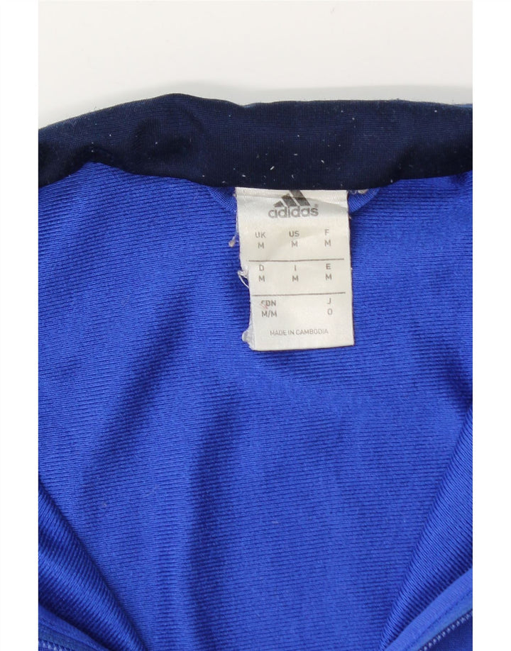 Adidas Mens Tracksuit Top Jacket Medium Blue Colourblock Polyester