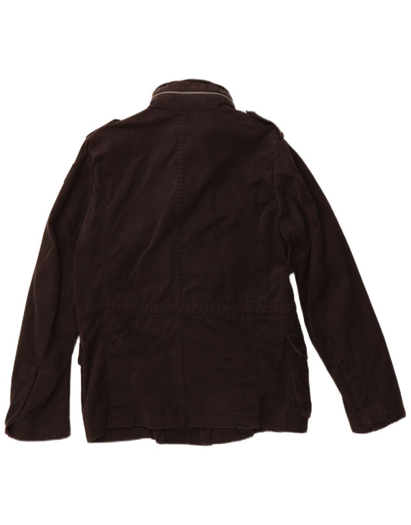 Diesel Mens Military Jacket UK 40 Large Black Cotton