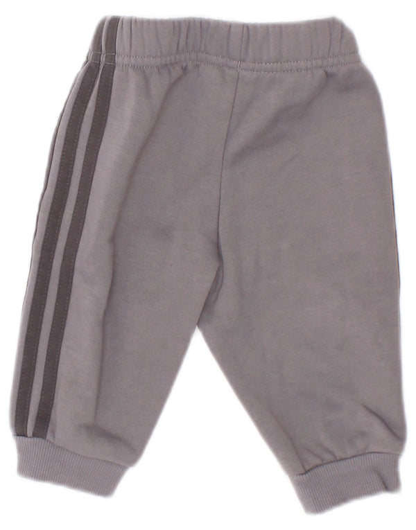 Adidas Baby Boys Joggers Tracksuit Trousers 0-3 Months Grey Cotton