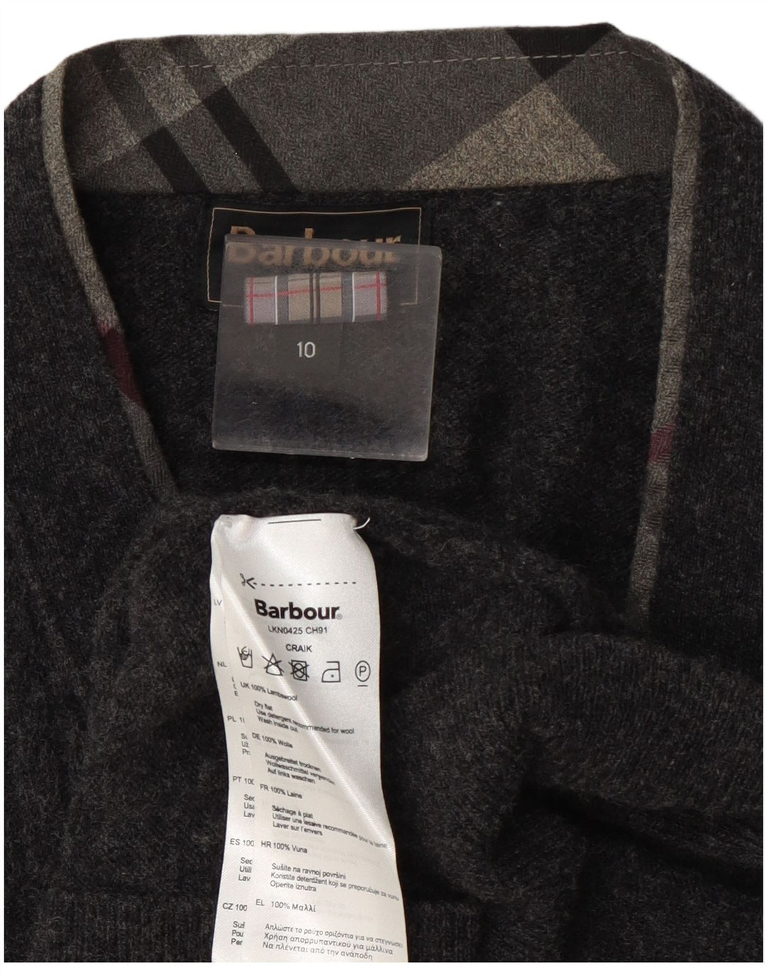 Barbour Womens Cardigan Sweater UK 10 Small Grey Wool