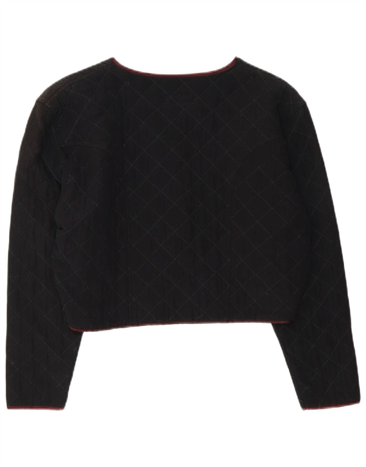 Pinko Womens Quilted Bolero Jacket UK 14 Medium Black Viscose