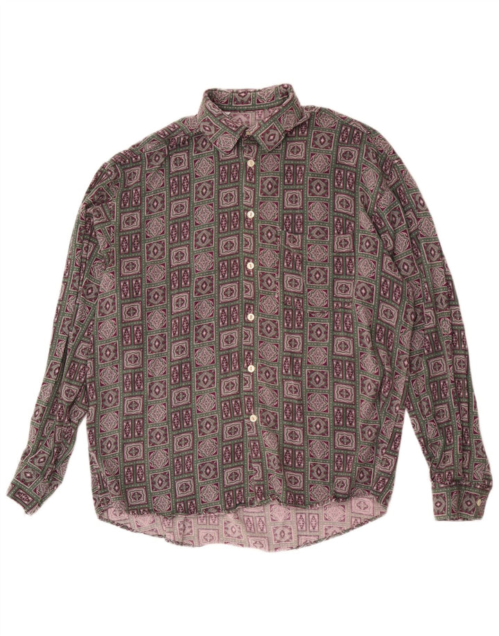 Benetton Mens Shirt Large Multicoloured Geometric