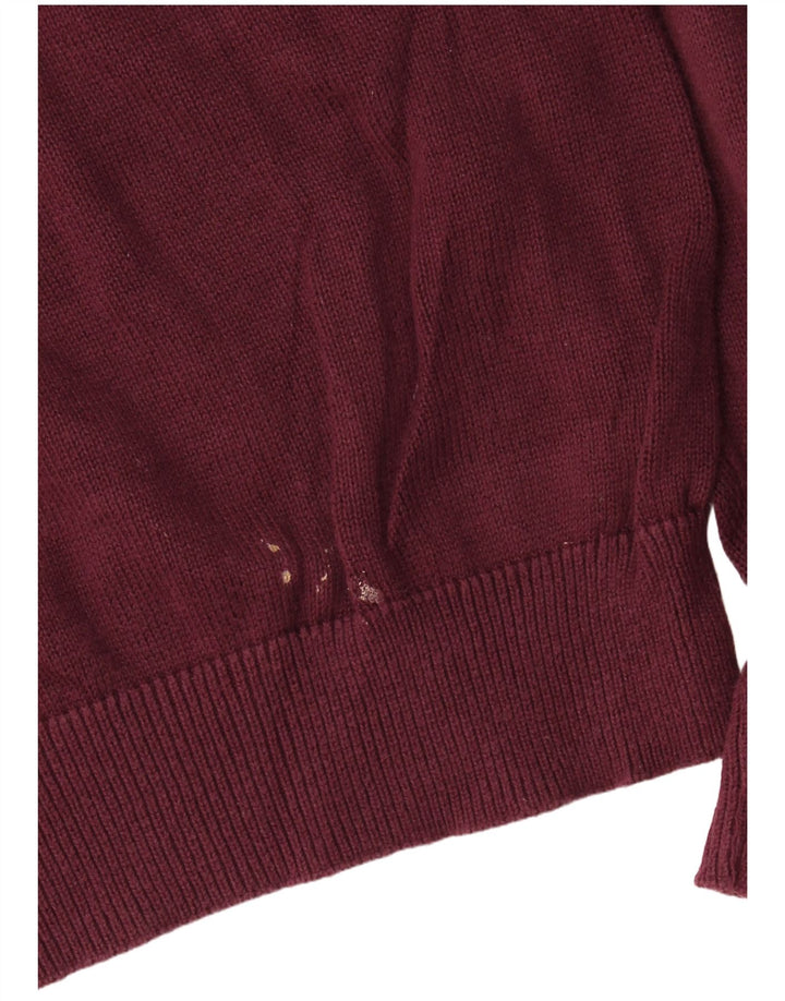 Marks & Spencer Mens Crew Neck Jumper Sweater Medium Burgundy Cotton