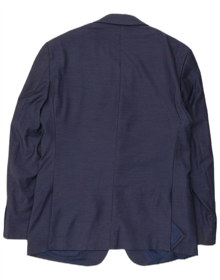 Calvin Klein Mens 2 Button Blazer Jacket UK 38 Medium Navy Blue Polyester
