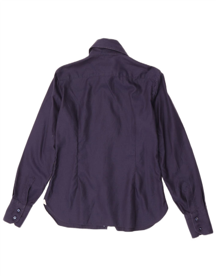 Barba Womens Shirt IT 44 Medium Navy Blue Cotton
