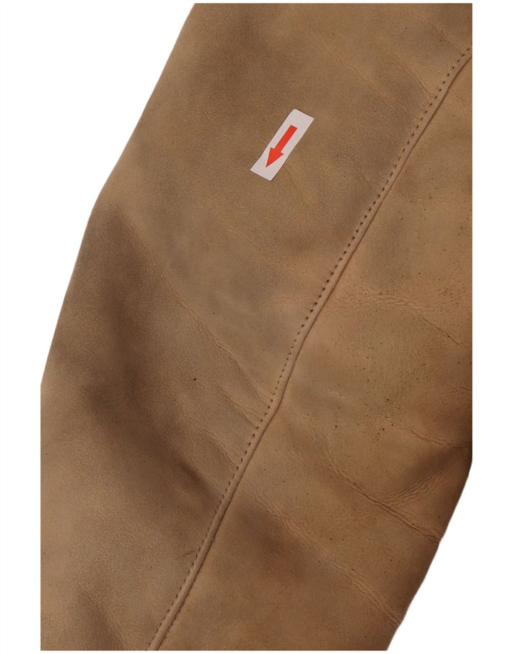 Vintage Womens Shearling Coat UK 10 Small Beige