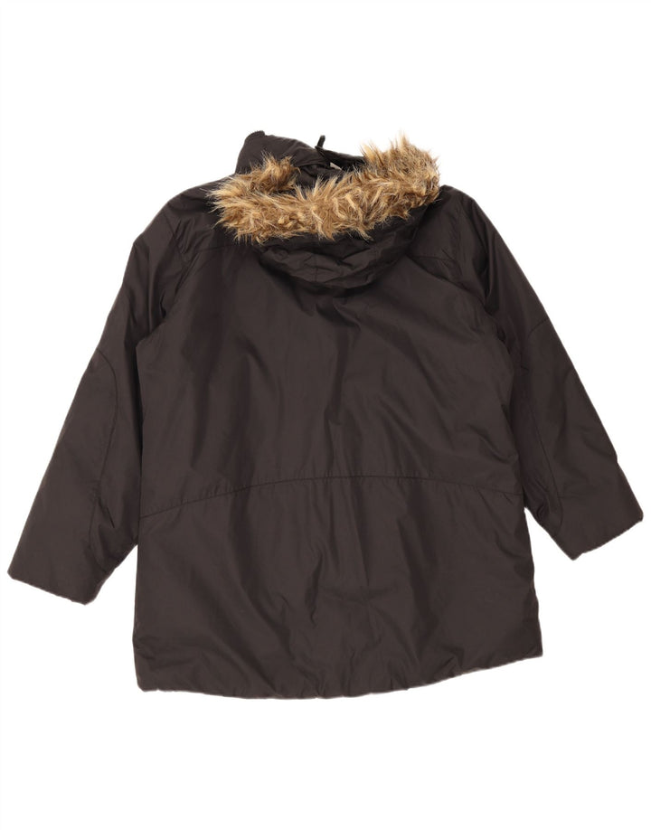 Helly Hansen Womens Hooded Parka Jacket UK 18 XL Black Polyamide