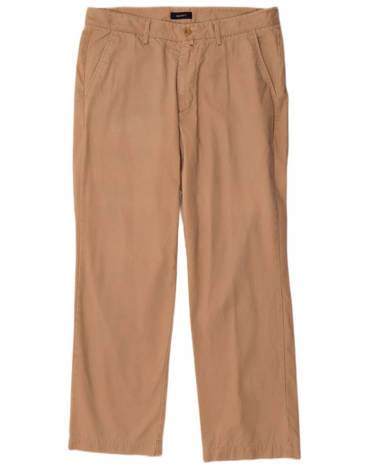 GANT Mens New Haven Regular Fit Straight Chino Trousers W35 L30 Beige