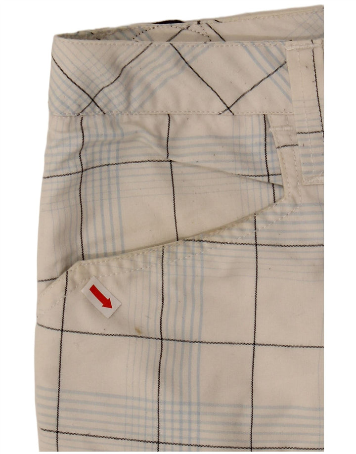 QUIKSILVER Mens Graphic Casual Shorts W30 Medium White Check Polyester