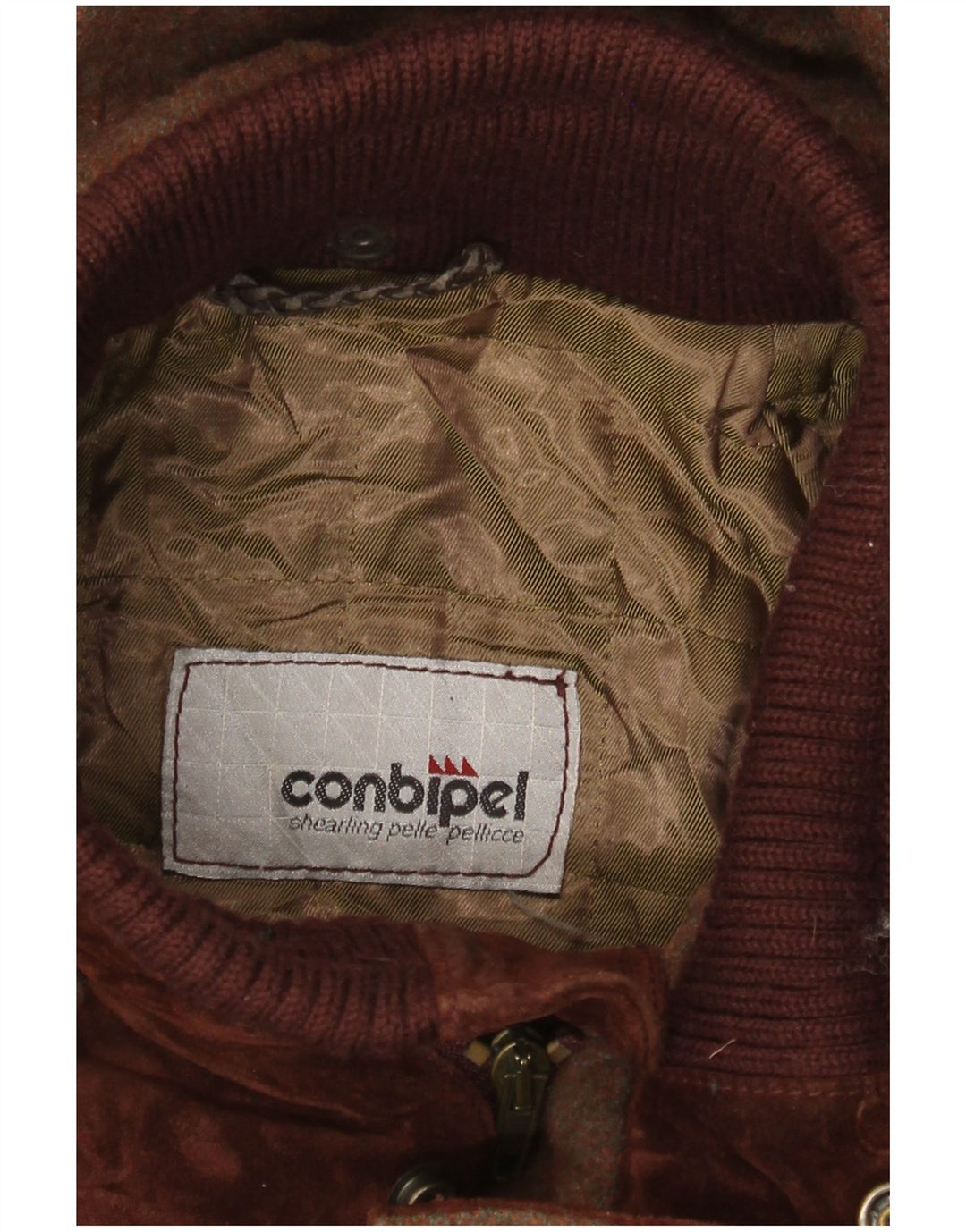 CONBIPEL Mens Hooded Suede Jacket UK 40 Large Brown