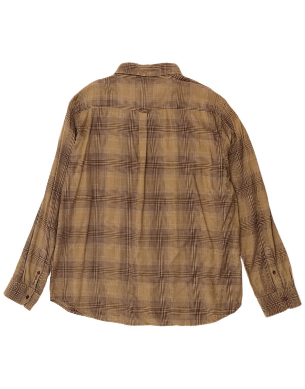 Wrangler Mens Flannel Shirt 2XL Khaki Check Cotton