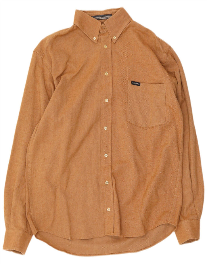 SERGIO TACCHINI Mens Flannel Shirt Medium Beige Cotton
