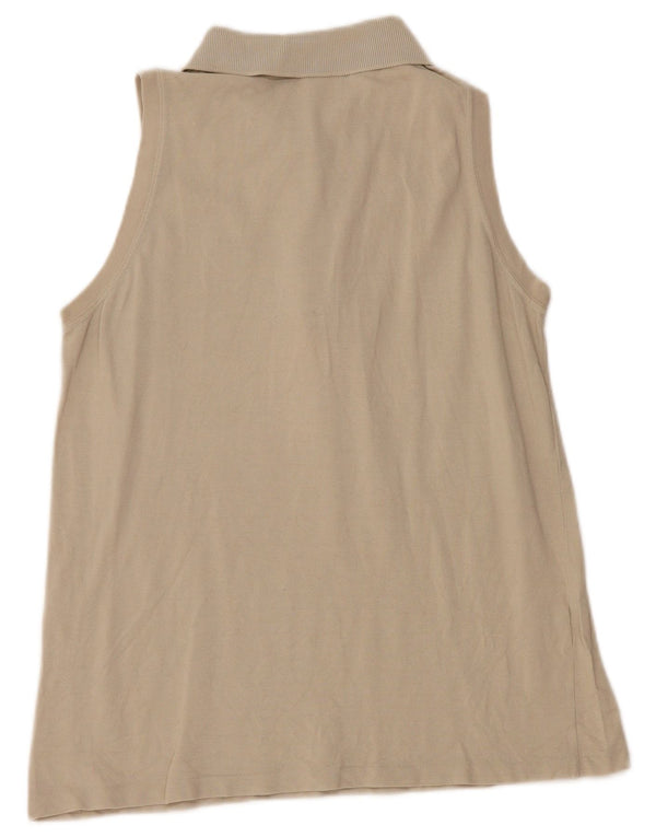 Lacoste Womens Sleeveless Polo Shirt EU 42 Large Grey