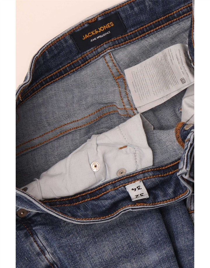 Jack & Jones Mens Slim Jeans W32 L34 Blue Cotton