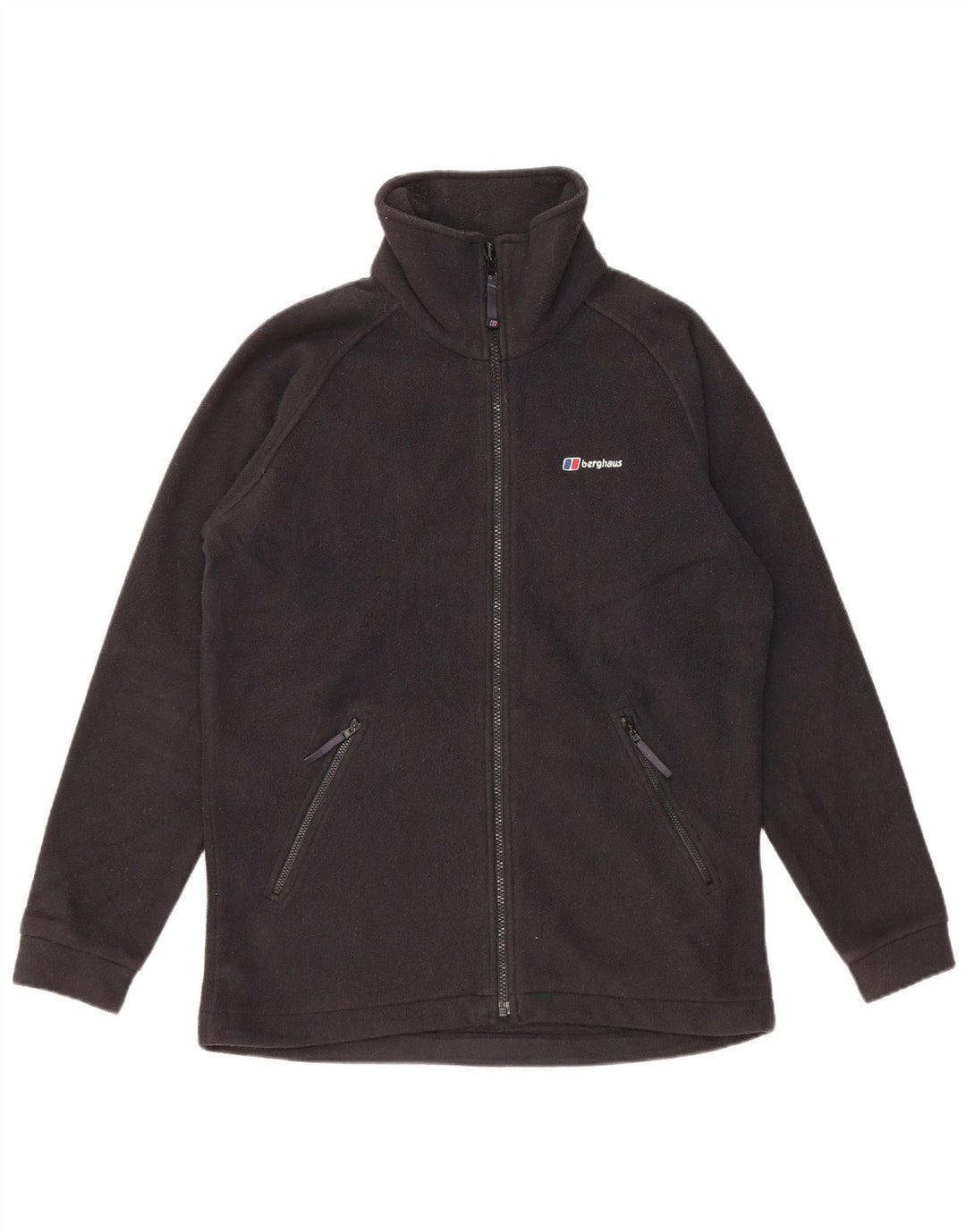 BERGHAUS Womens Oversized Fleece Jacket UK 8 Small  Black Polyester