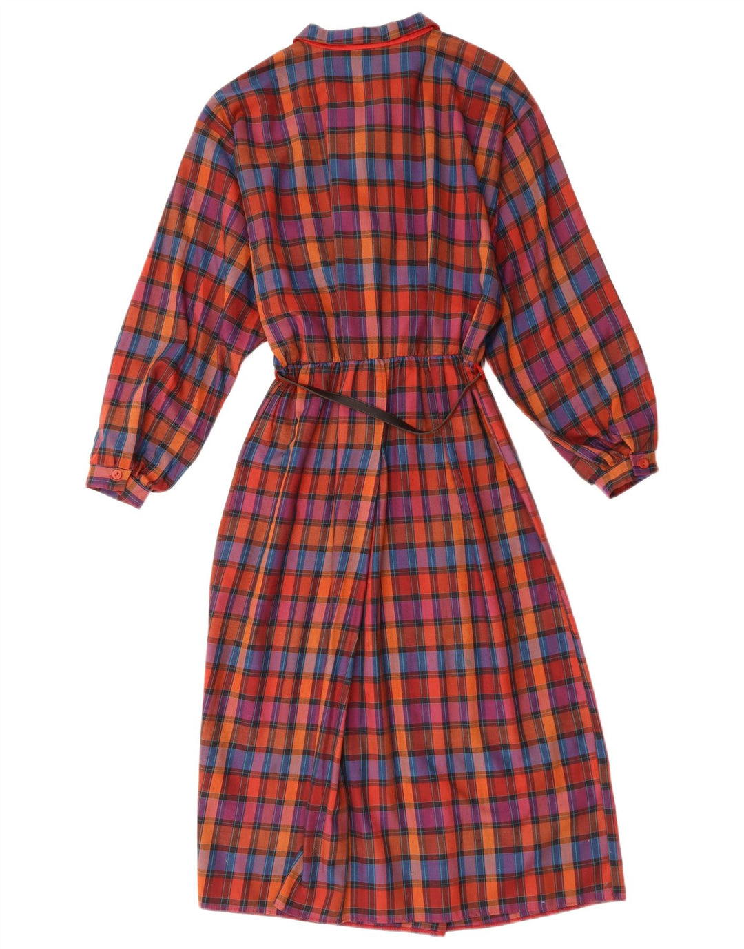 ST. BERNARD Womens Long Sleeve Maxi Dress UK 10 Small Red Check Cotton