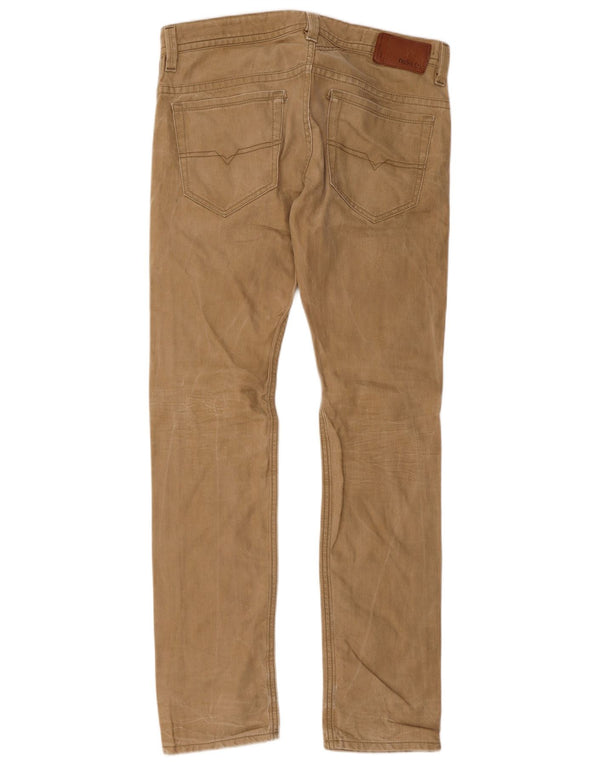 Diesel Mens Thavar Slim Skinny Jeans W32 L30 Beige Cotton