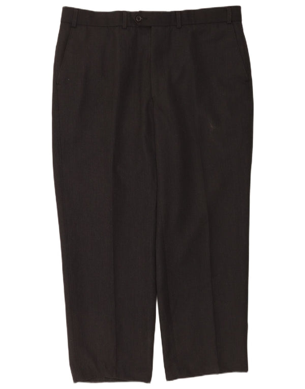 Marks & Spencer Mens Straight Suit Trousers W40 L28 Grey Polyester