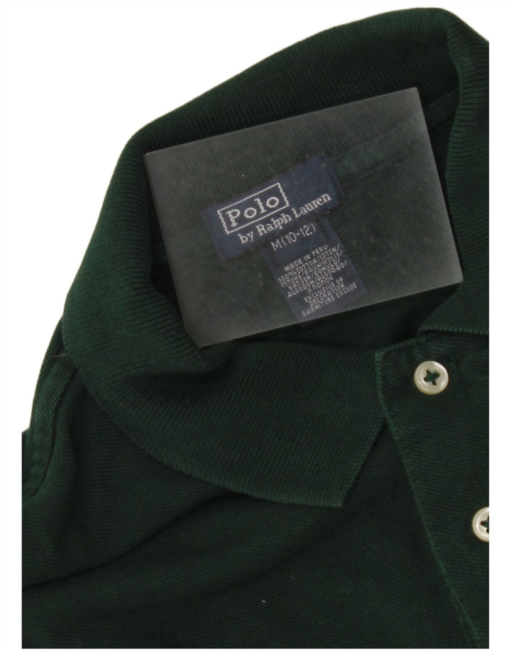 POLO RALPH LAUREN Boys Graphic Polo Shirt 9-10 Years Medium Green
