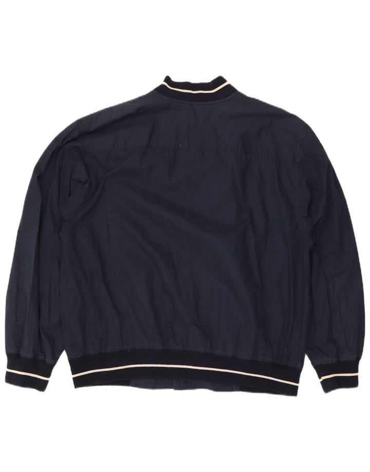 Pancaldi & B Mens Bomber Jacket IT 54 2XL Navy Blue Cotton