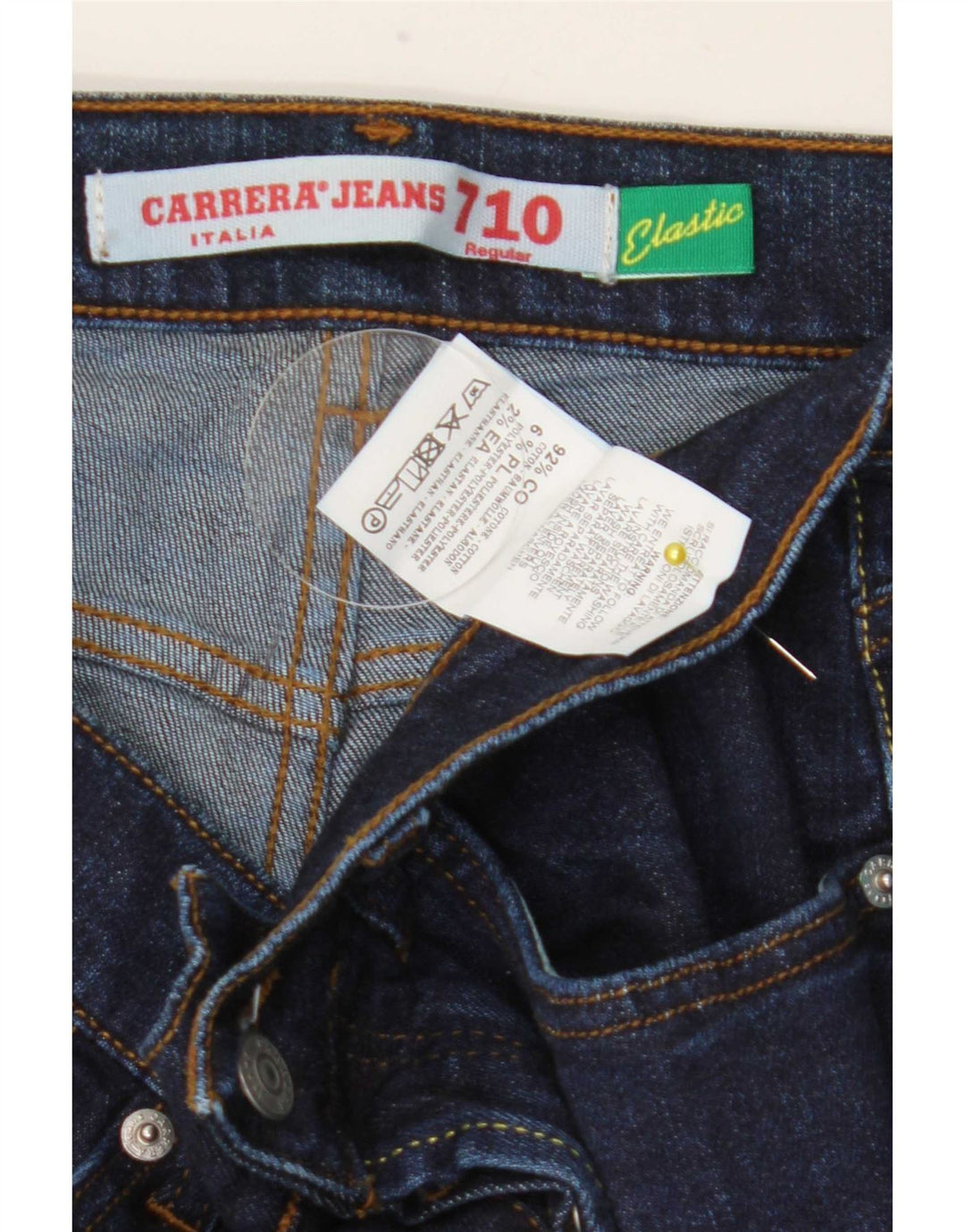 Carrera Mens Regular Straight Jeans IT 48 Medium W32 L34 Navy Blue Cotton